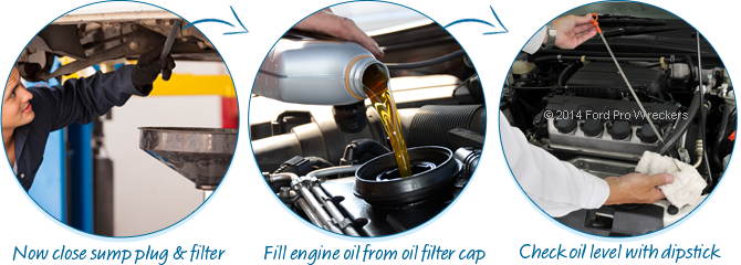 Now close sump plug & filter - Fill engine oil from oil filter cap - Check oil lavel with dipstick