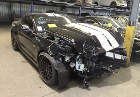 WRECKING 2017 FORD FM BLACK MUSTANG GT, 5.0L COYOTE V8